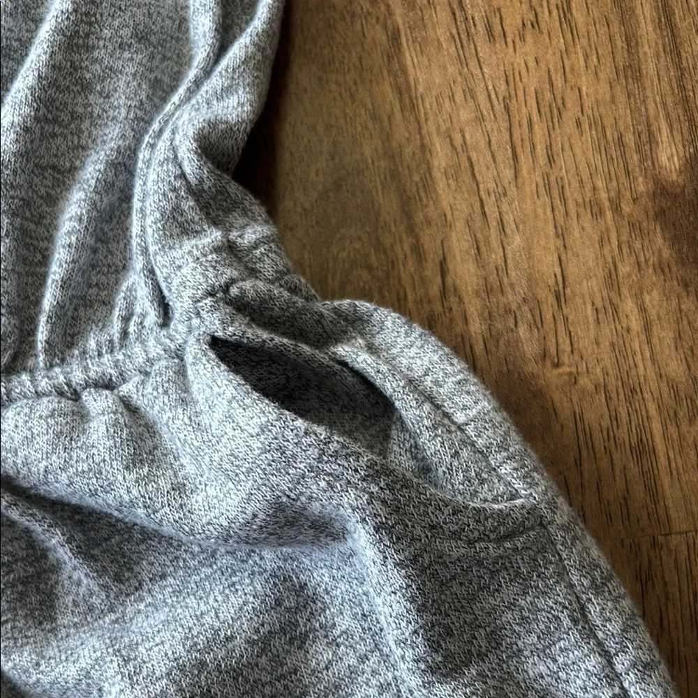 Gap Gray Short Sleeve Dress with Drawstring Waist and Pockets